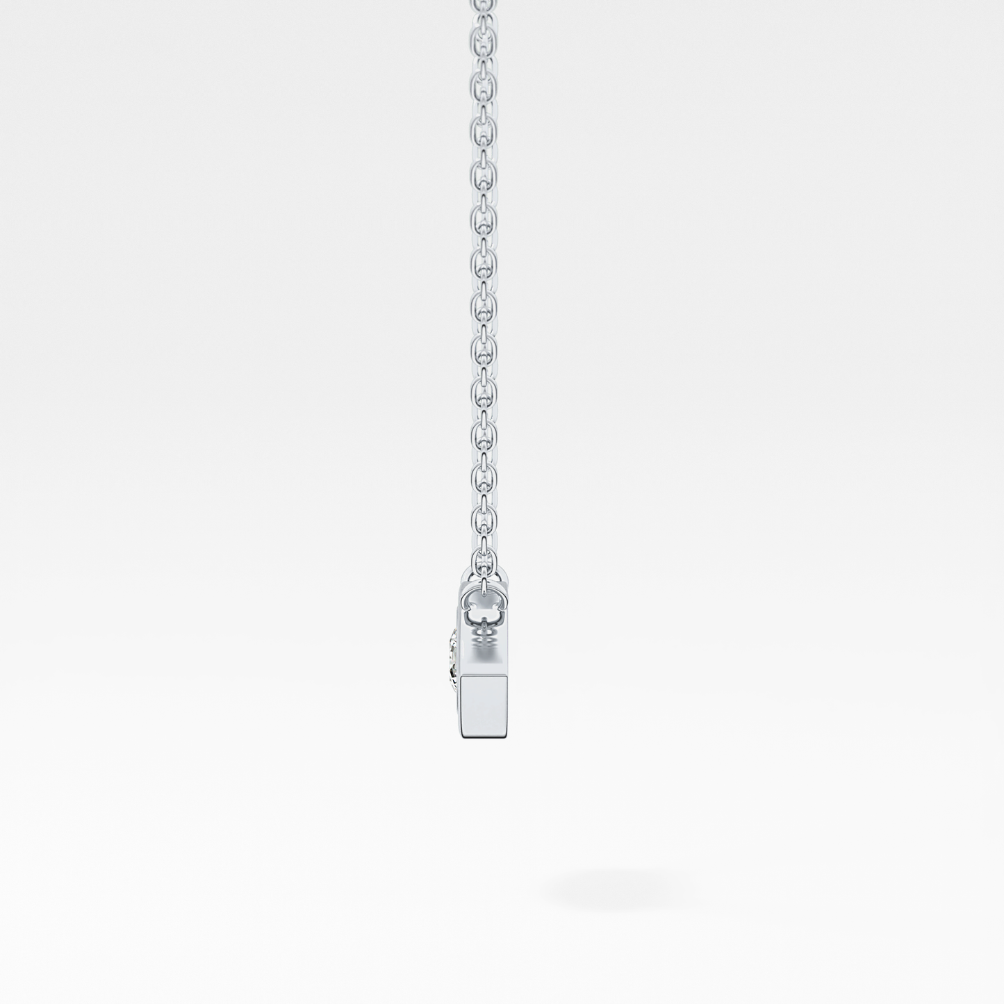 0.08 TCW Round Lab Grown Diamond Eye Shape Necklace
