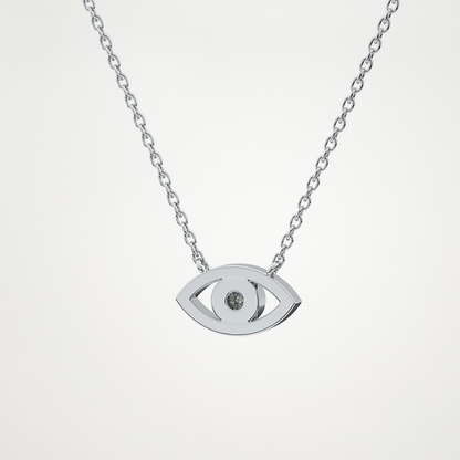 0.08 TCW Round Lab Grown Diamond Eye Shape Necklace