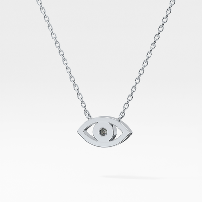 0.08 TCW Round Lab Grown Diamond Eye Shape Necklace