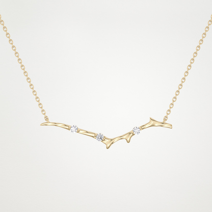 0.7 TCW Round Lab Grown Diamond Twig Necklace