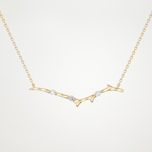 0.7 TCW Round Lab Grown Diamond Twig Necklace