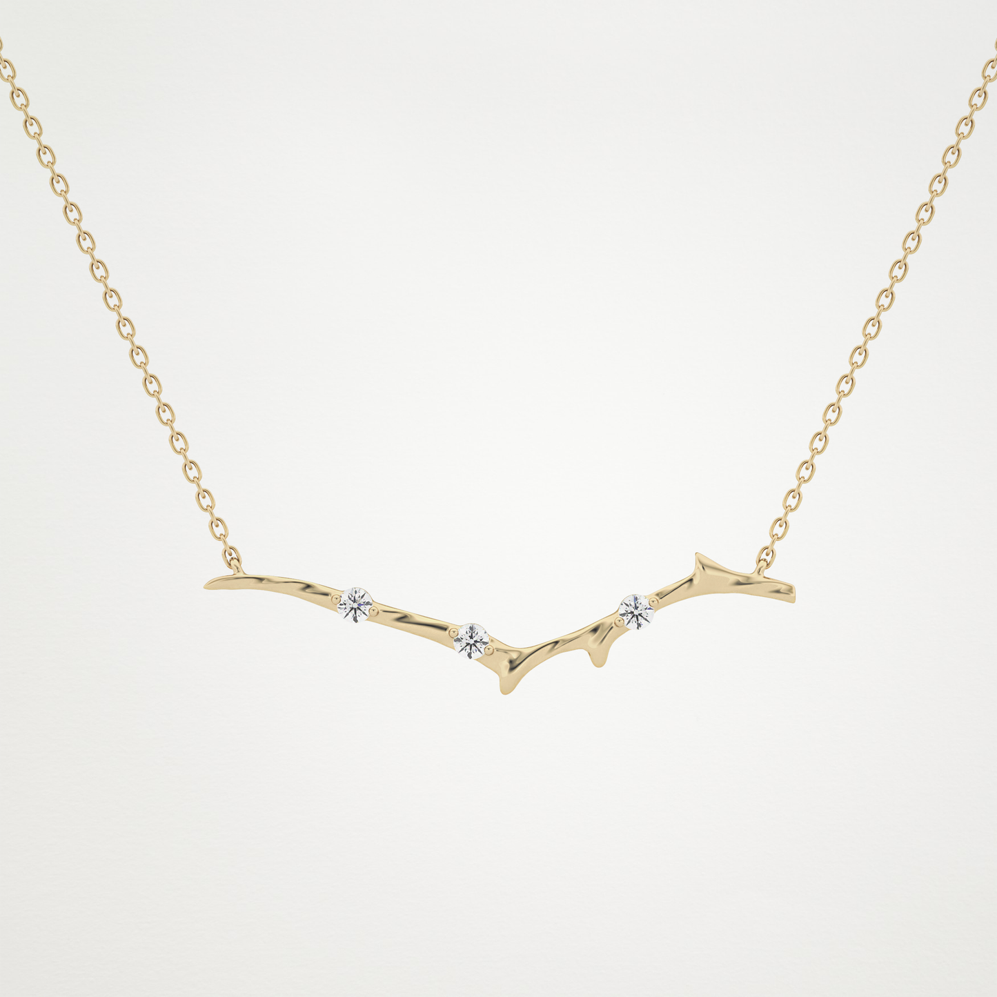 0.7 TCW Round Lab Grown Diamond Twig Necklace