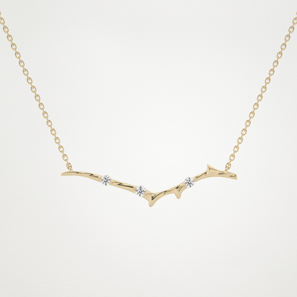 0.7 TCW Round Lab Grown Diamond Twig Necklace