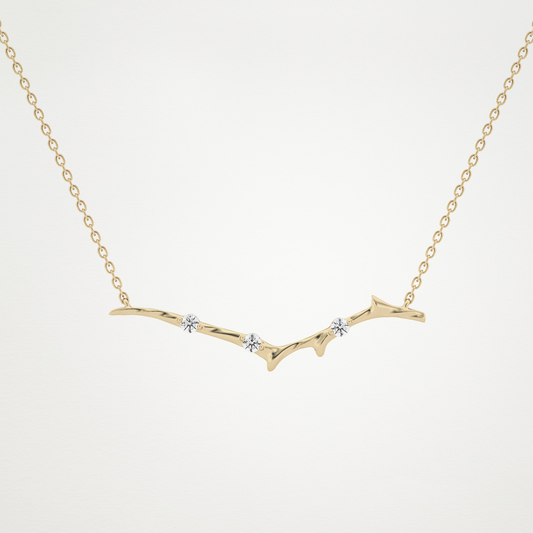 0.7 TCW Round Lab Grown Diamond Twig Necklace