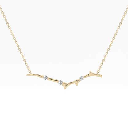 0.7 TCW Round Lab Grown Diamond Twig Necklace