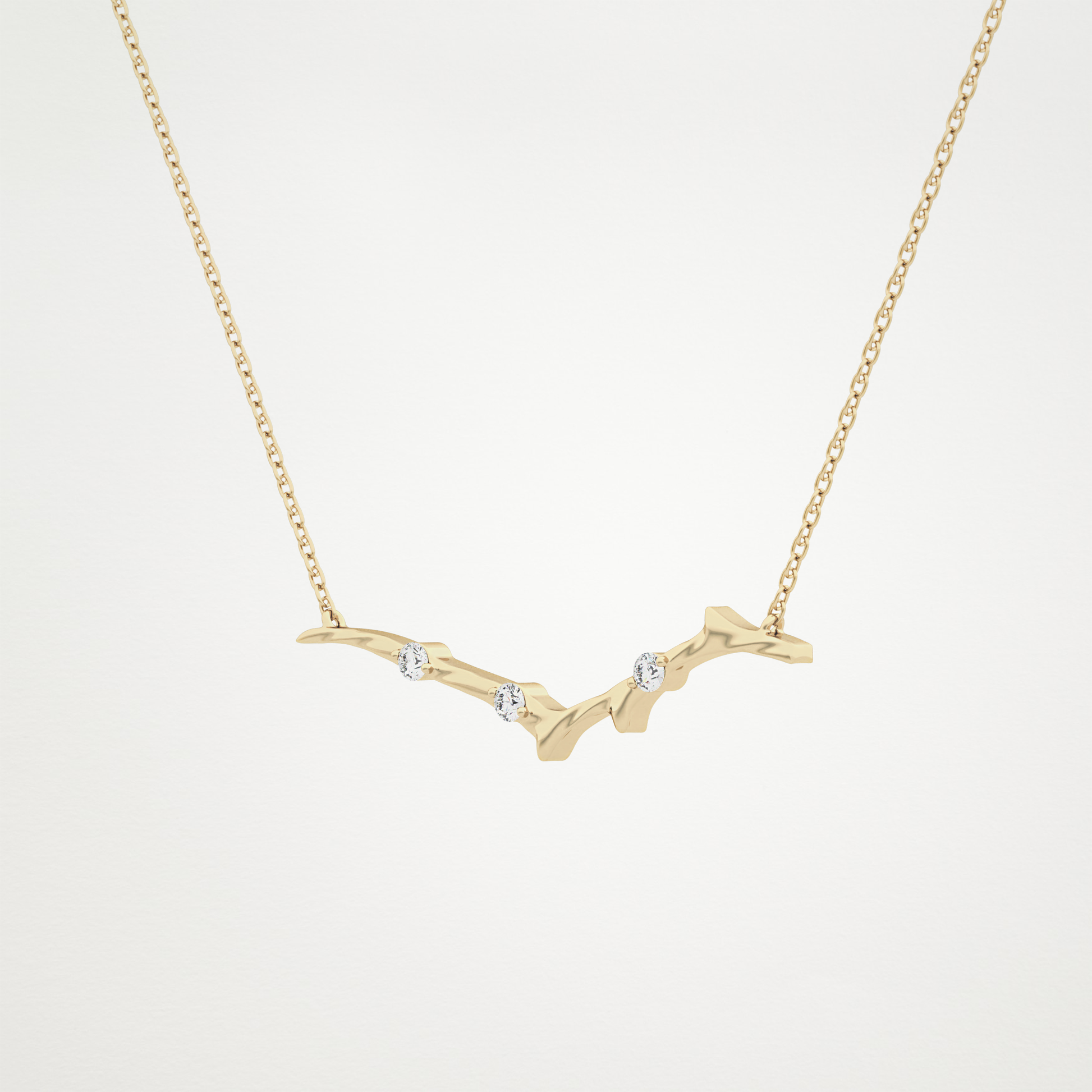 0.7 TCW Round Lab Grown Diamond Twig Necklace