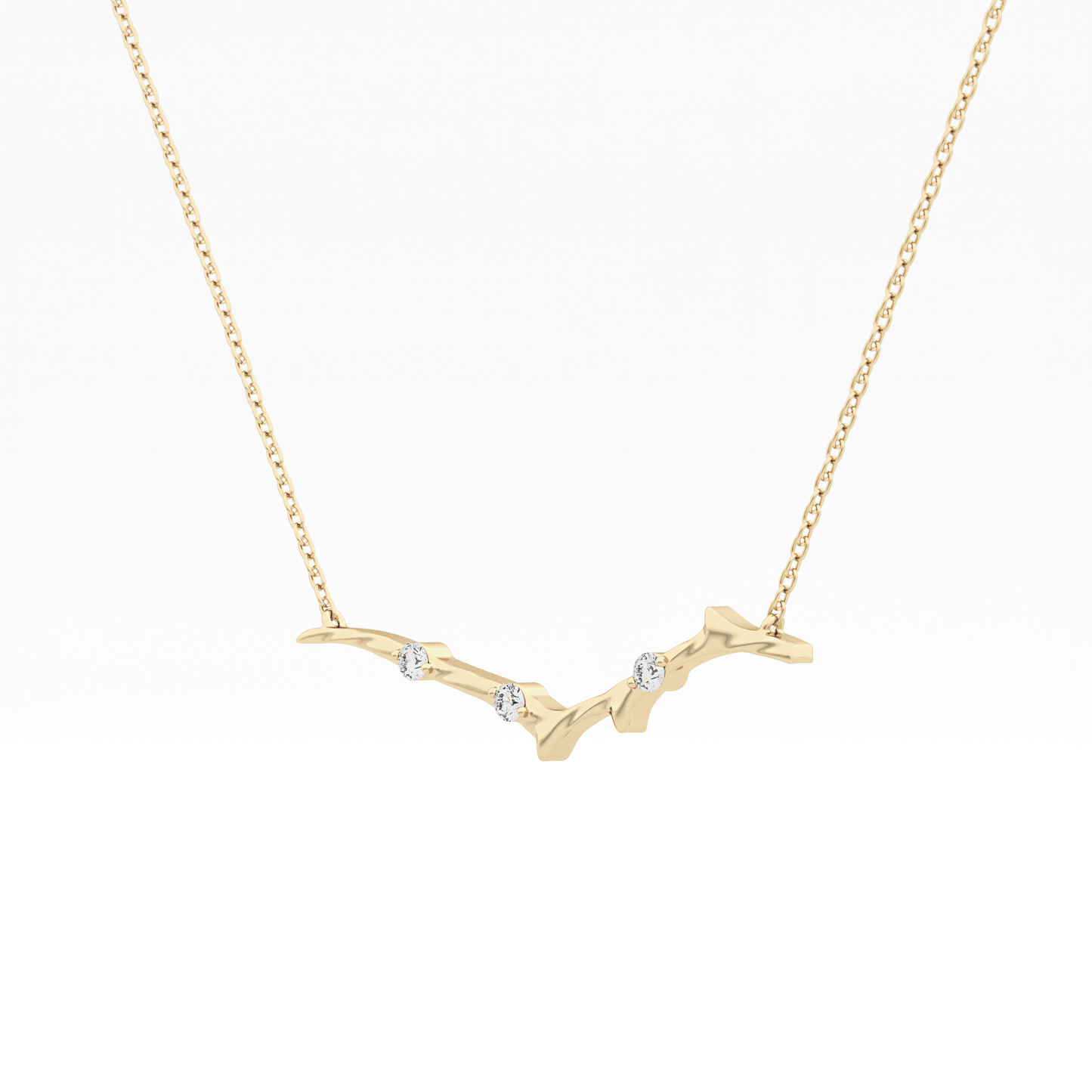 0.7 TCW Round Lab Grown Diamond Twig Necklace