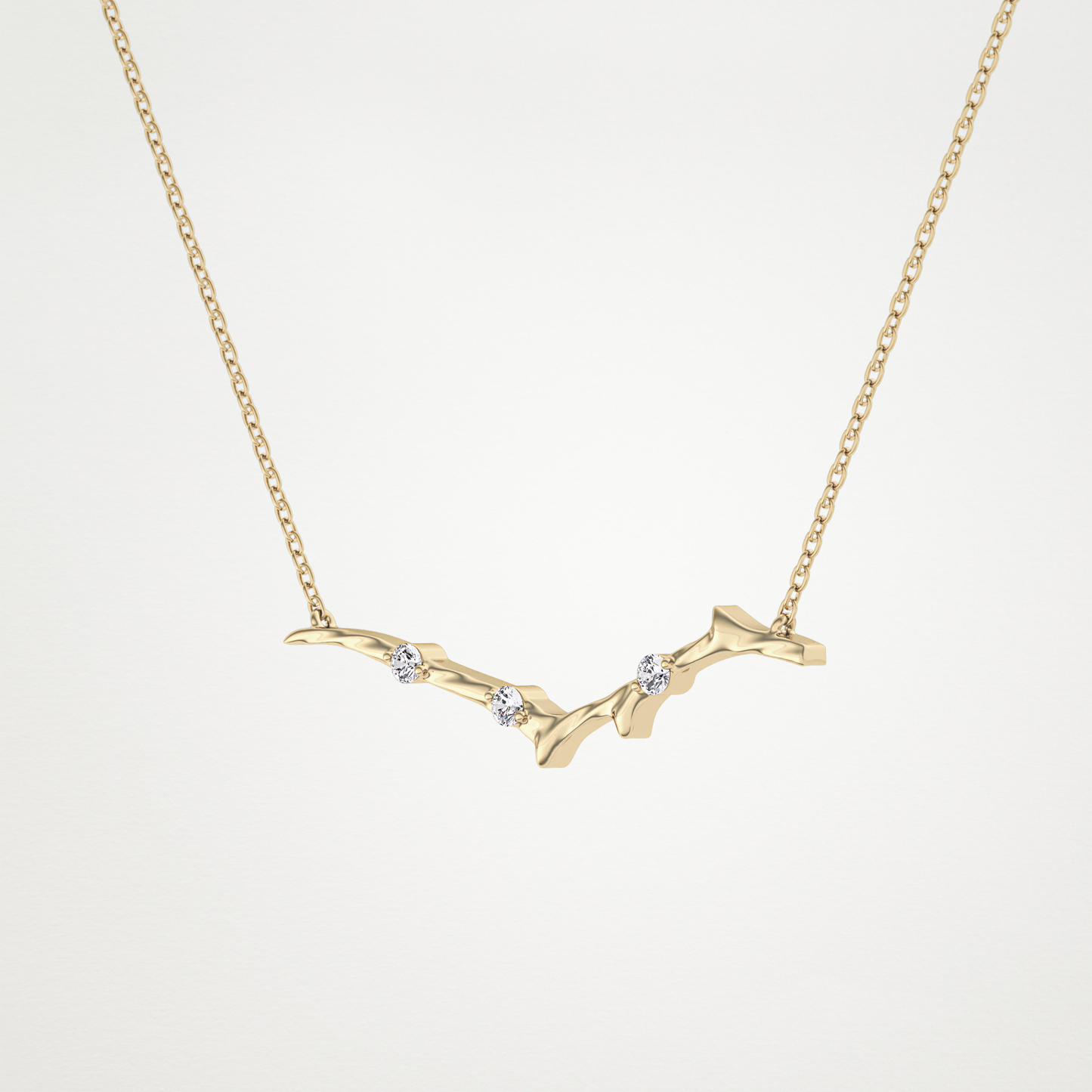 0.7 TCW Round Lab Grown Diamond Twig Necklace