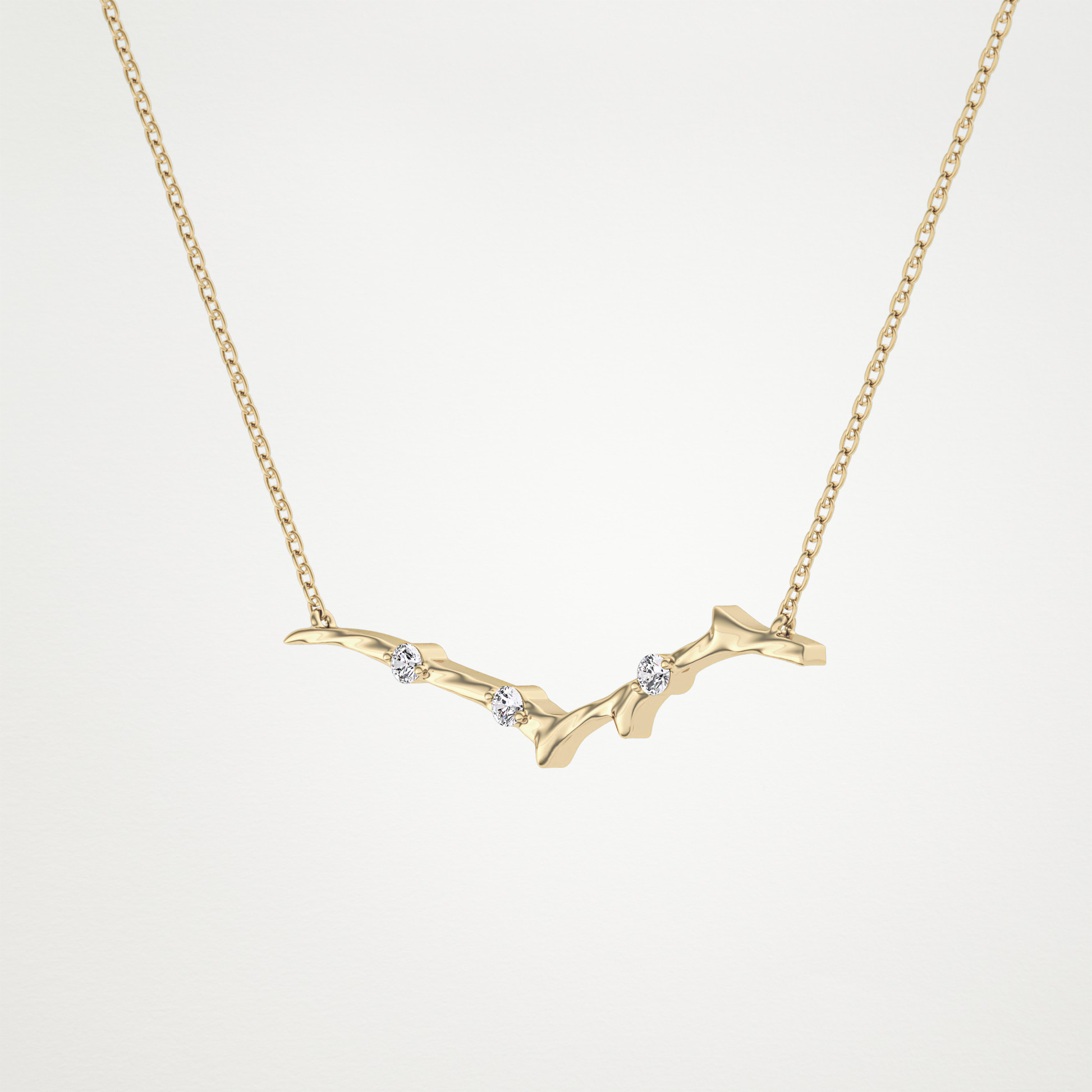0.7 TCW Round Lab Grown Diamond Twig Necklace