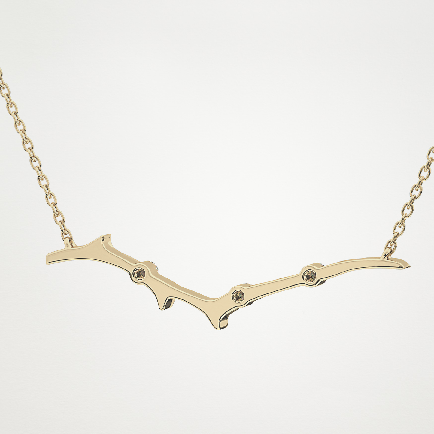 0.7 TCW Round Lab Grown Diamond Twig Necklace