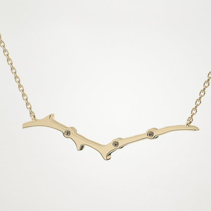 0.7 TCW Round Lab Grown Diamond Twig Necklace