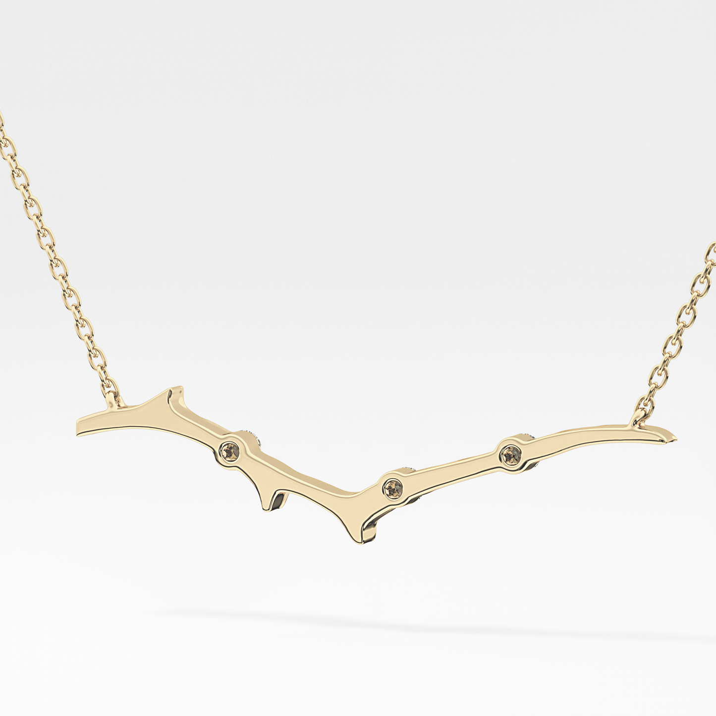 0.7 TCW Round Lab Grown Diamond Twig Necklace