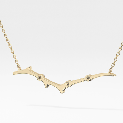 0.7 TCW Round Lab Grown Diamond Twig Necklace