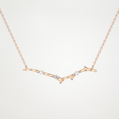 0.7 TCW Round Lab Grown Diamond Twig Necklace