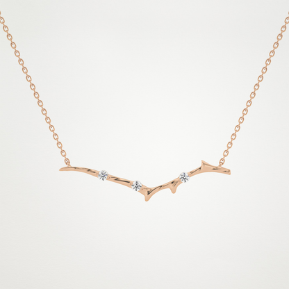 0.7 TCW Round Lab Grown Diamond Twig Necklace