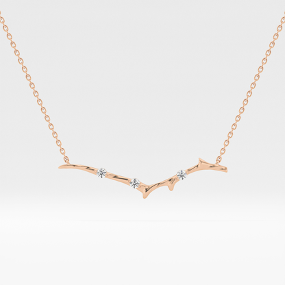 0.7 TCW Round Lab Grown Diamond Twig Necklace
