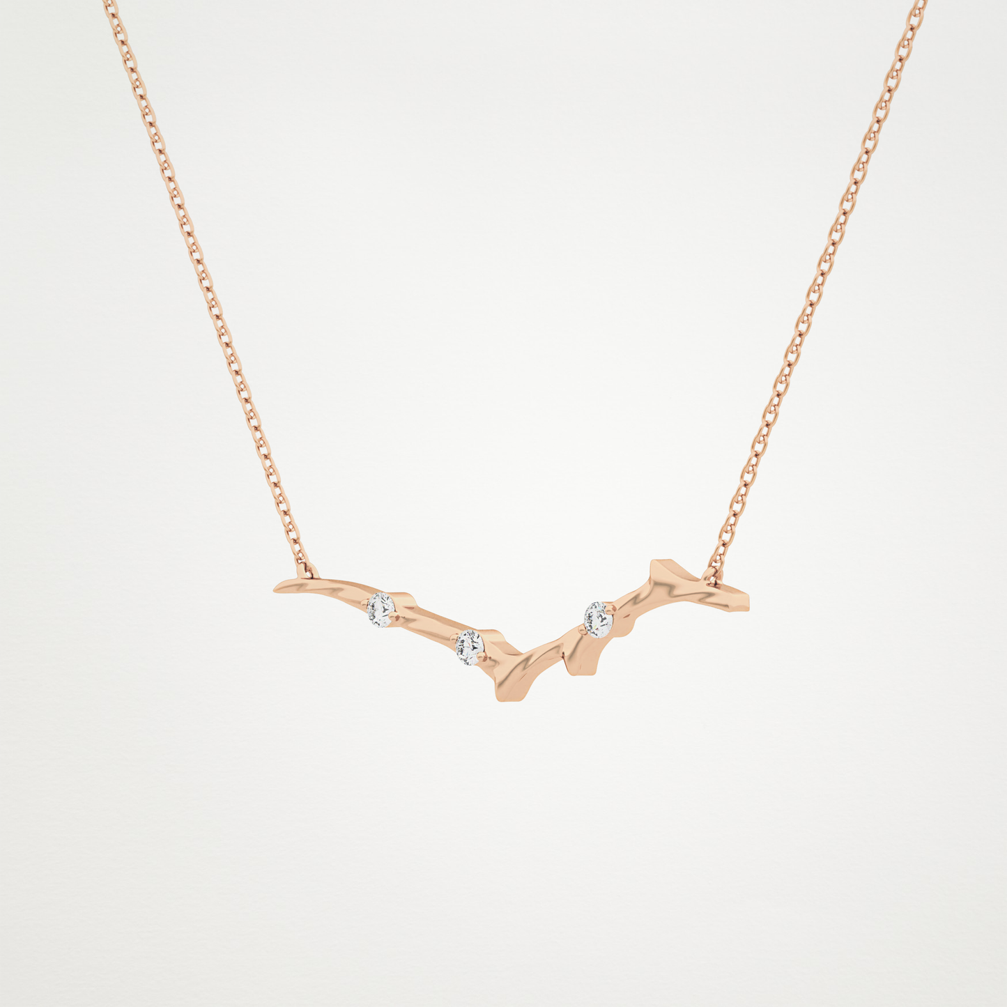 0.7 TCW Round Lab Grown Diamond Twig Necklace