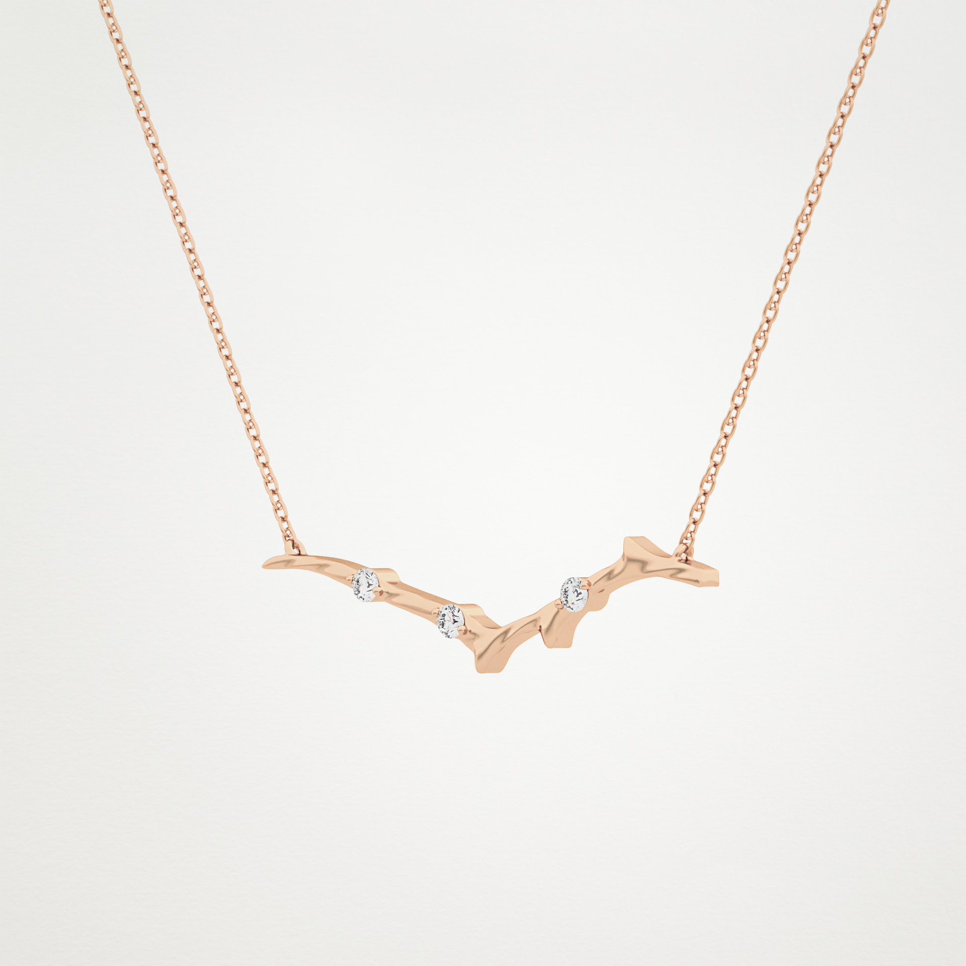 0.7 TCW Round Lab Grown Diamond Twig Necklace