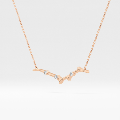 0.7 TCW Round Lab Grown Diamond Twig Necklace