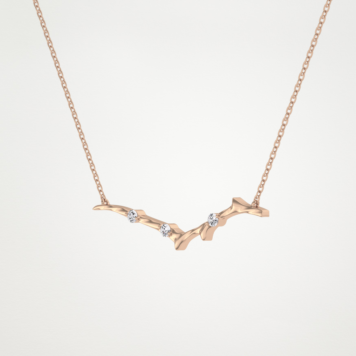 0.7 TCW Round Lab Grown Diamond Twig Necklace
