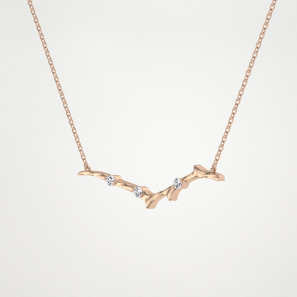 0.7 TCW Round Lab Grown Diamond Twig Necklace