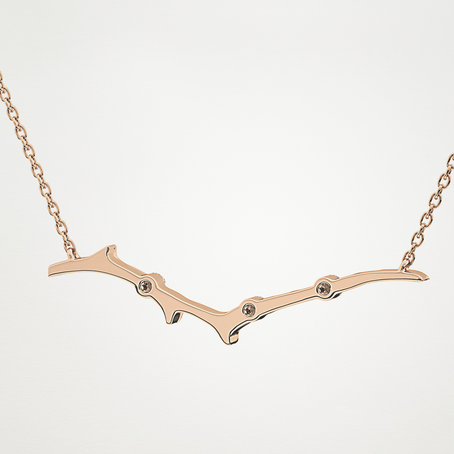 0.7 TCW Round Lab Grown Diamond Twig Necklace