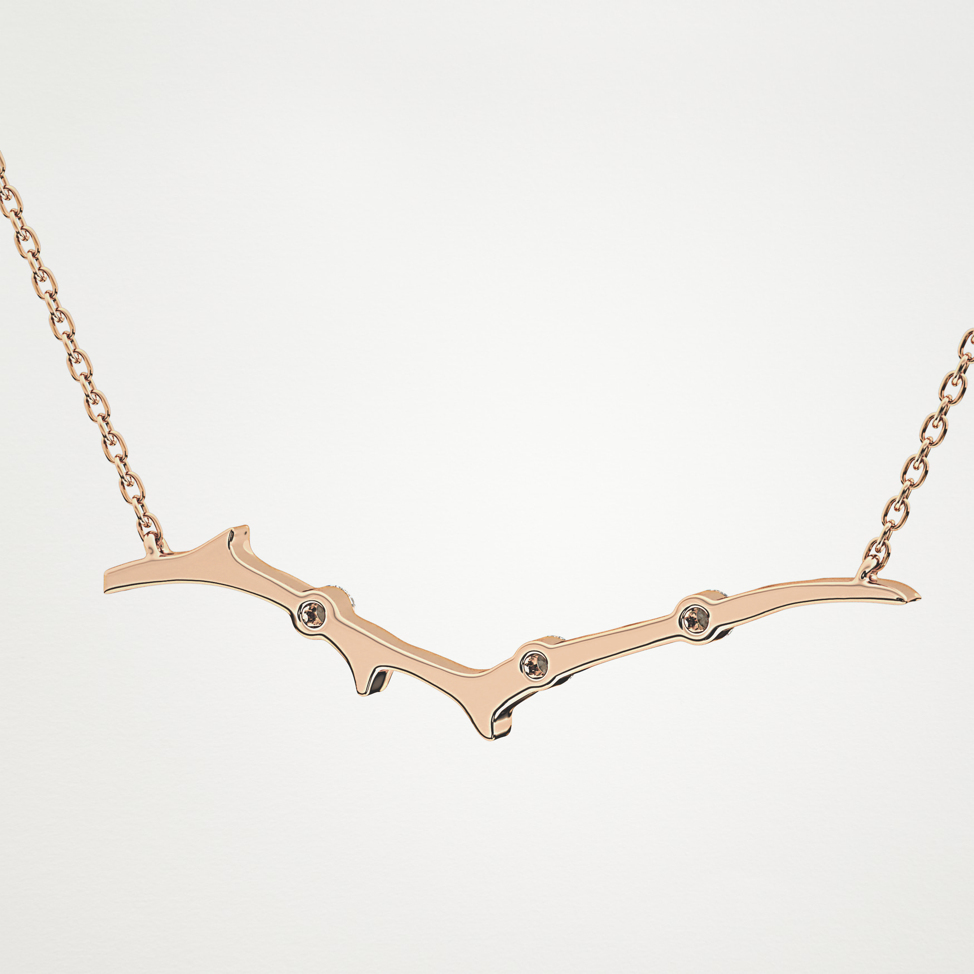 0.7 TCW Round Lab Grown Diamond Twig Necklace