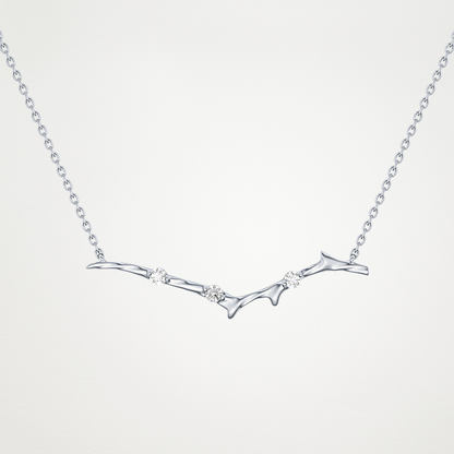 0.7 TCW Round Lab Grown Diamond Twig Necklace