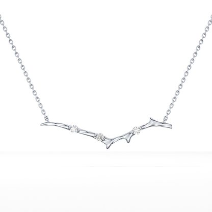0.7 TCW Round Lab Grown Diamond Twig Necklace