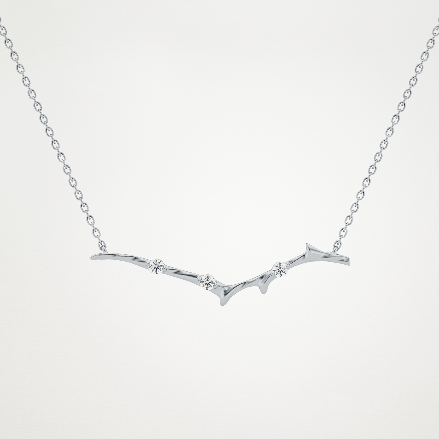 0.7 TCW Round Lab Grown Diamond Twig Necklace