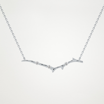 0.7 TCW Round Lab Grown Diamond Twig Necklace