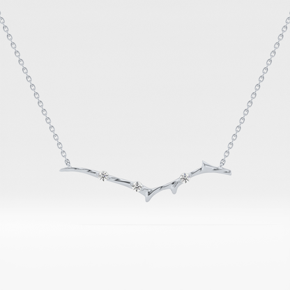 0.7 TCW Round Lab Grown Diamond Twig Necklace
