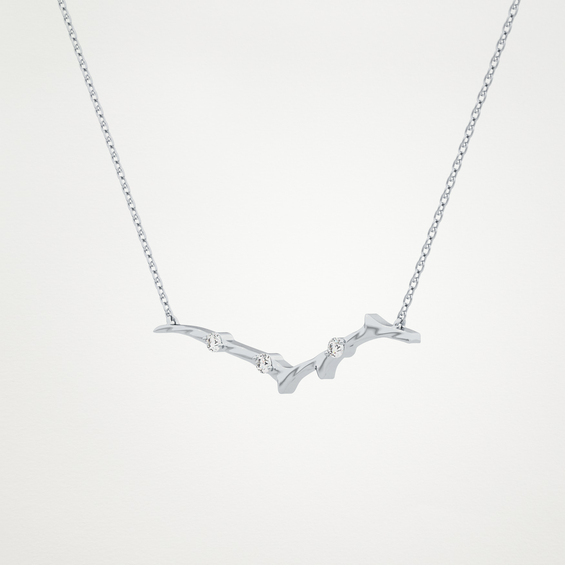 0.7 TCW Round Lab Grown Diamond Twig Necklace