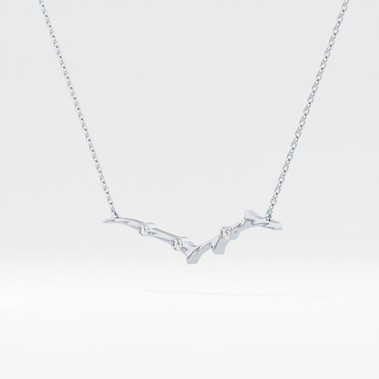0.7 TCW Round Lab Grown Diamond Twig Necklace