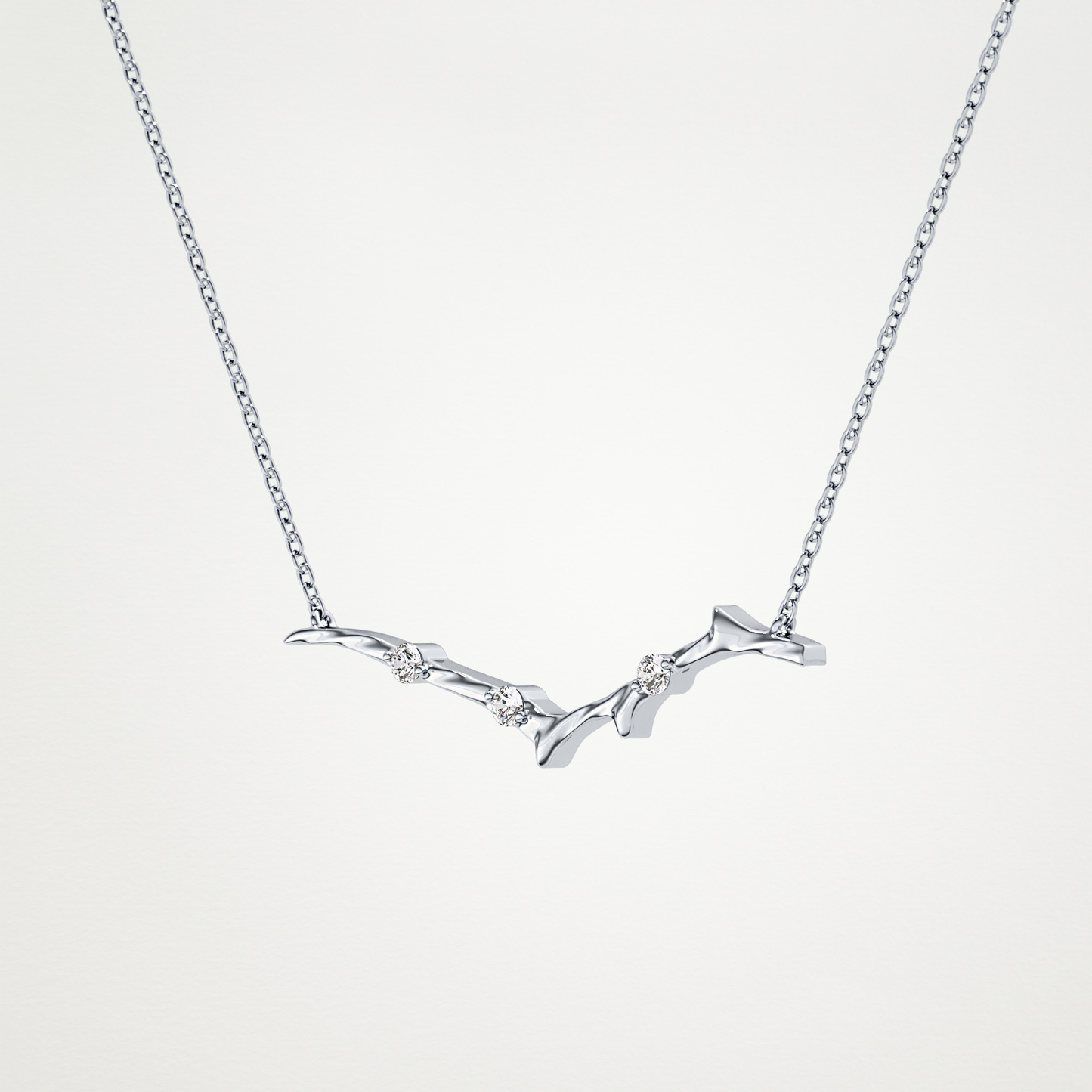 0.7 TCW Round Lab Grown Diamond Twig Necklace