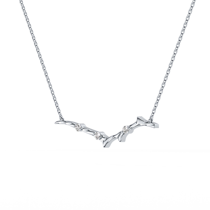 0.7 TCW Round Lab Grown Diamond Twig Necklace