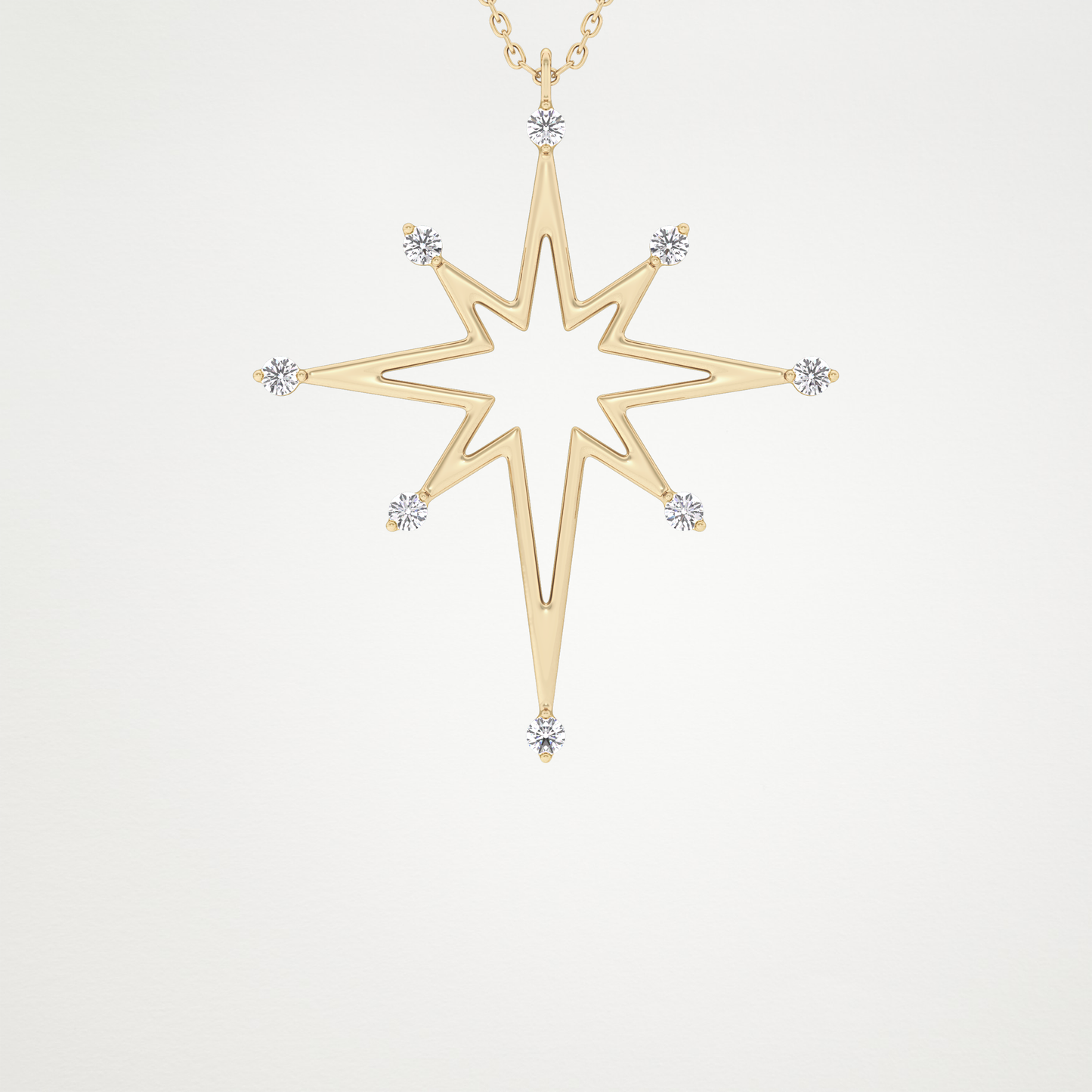 0.17 TCW Round Lab Grown Diamond Star Necklace
