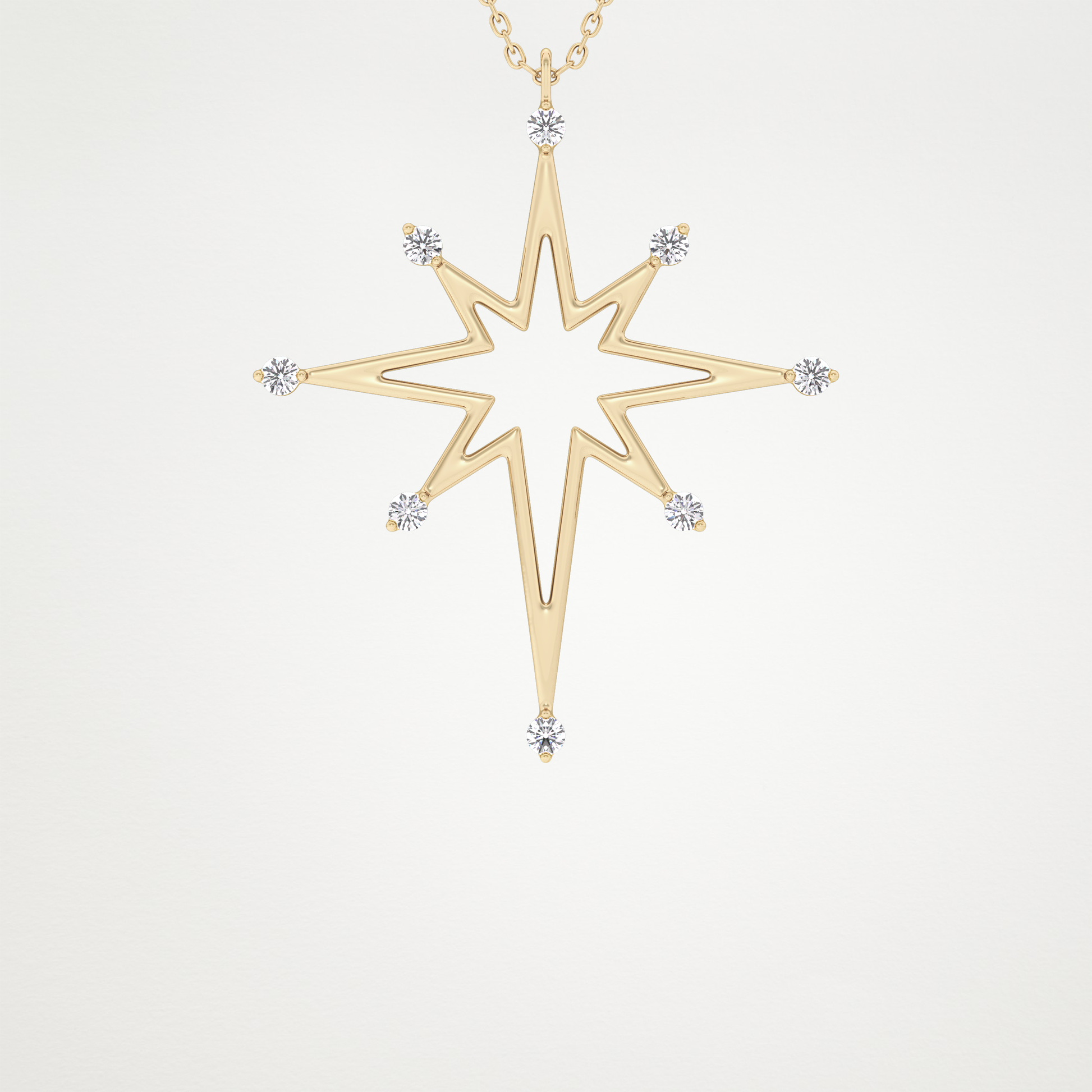 0.17 TCW Round Lab Grown Diamond Star Necklace