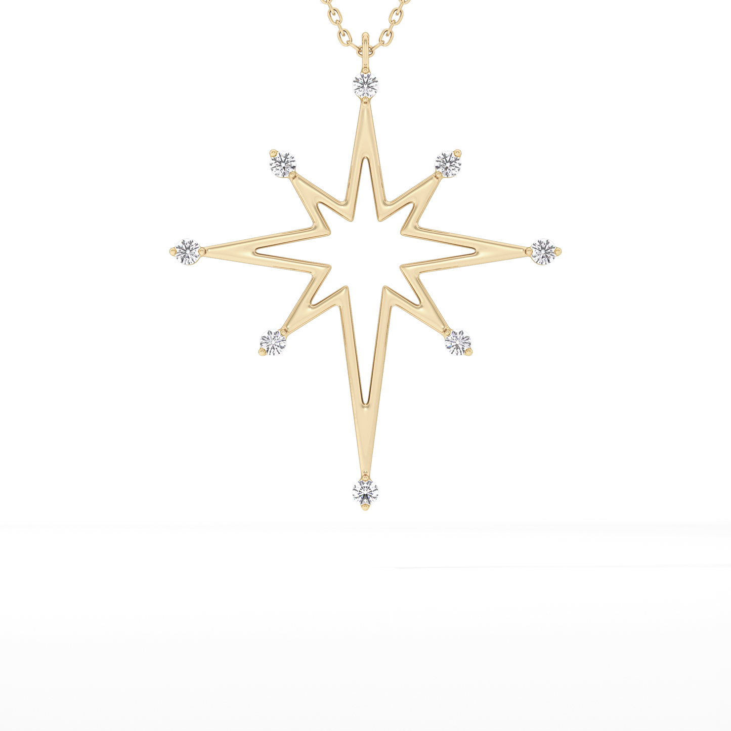 0.17 TCW Round Lab Grown Diamond Star Necklace