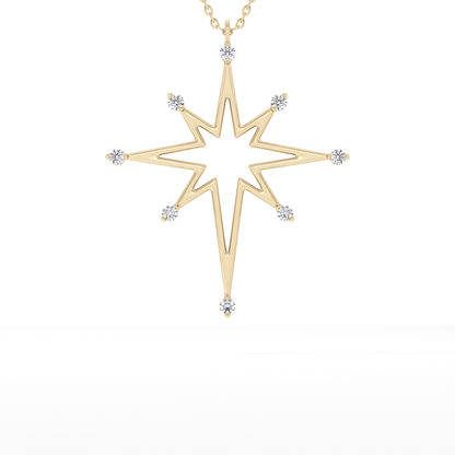 0.17 TCW Round Lab Grown Diamond Star Necklace