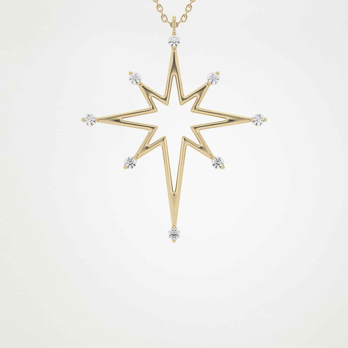 0.17 TCW Round Lab Grown Diamond Star Necklace