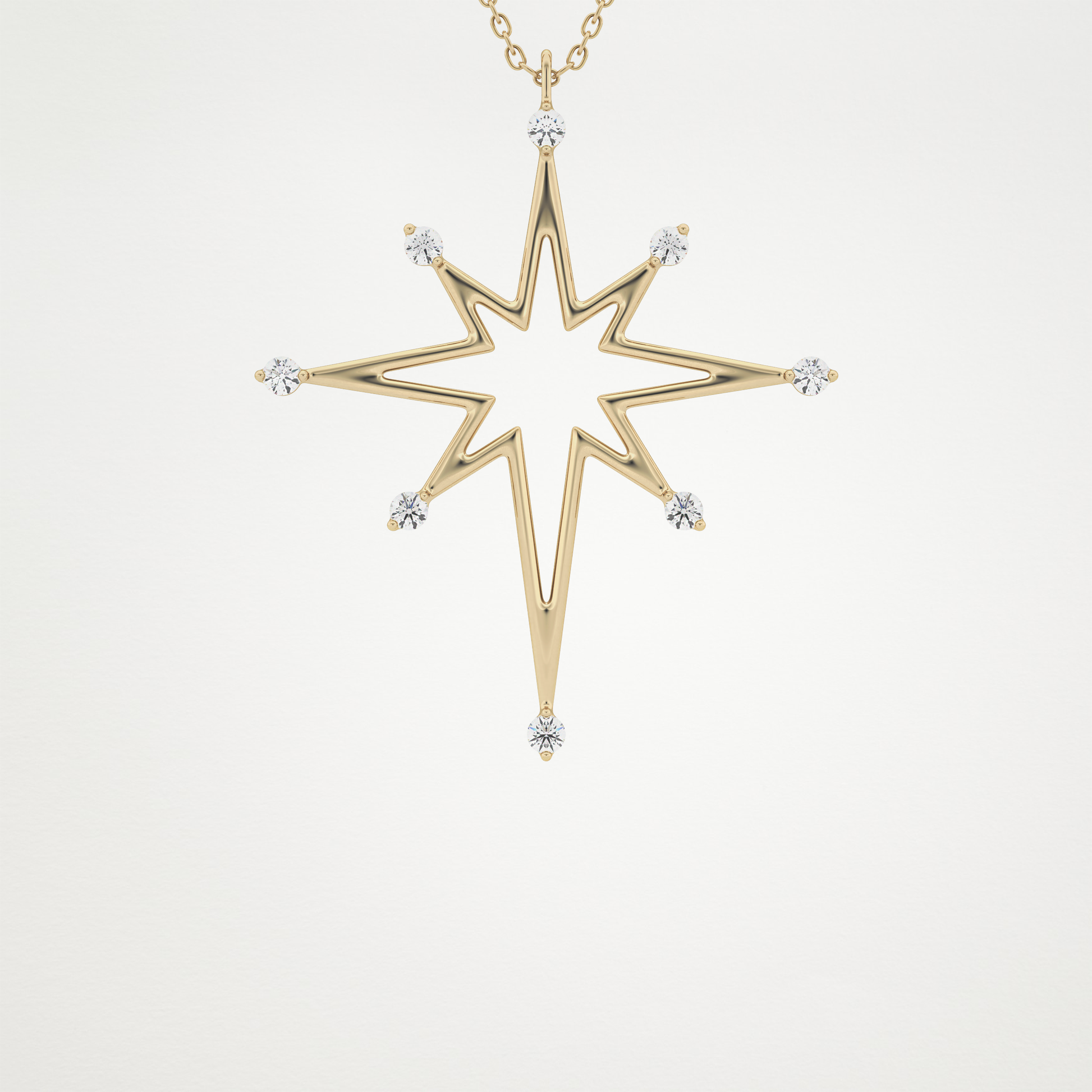 0.17 TCW Round Lab Grown Diamond Star Necklace