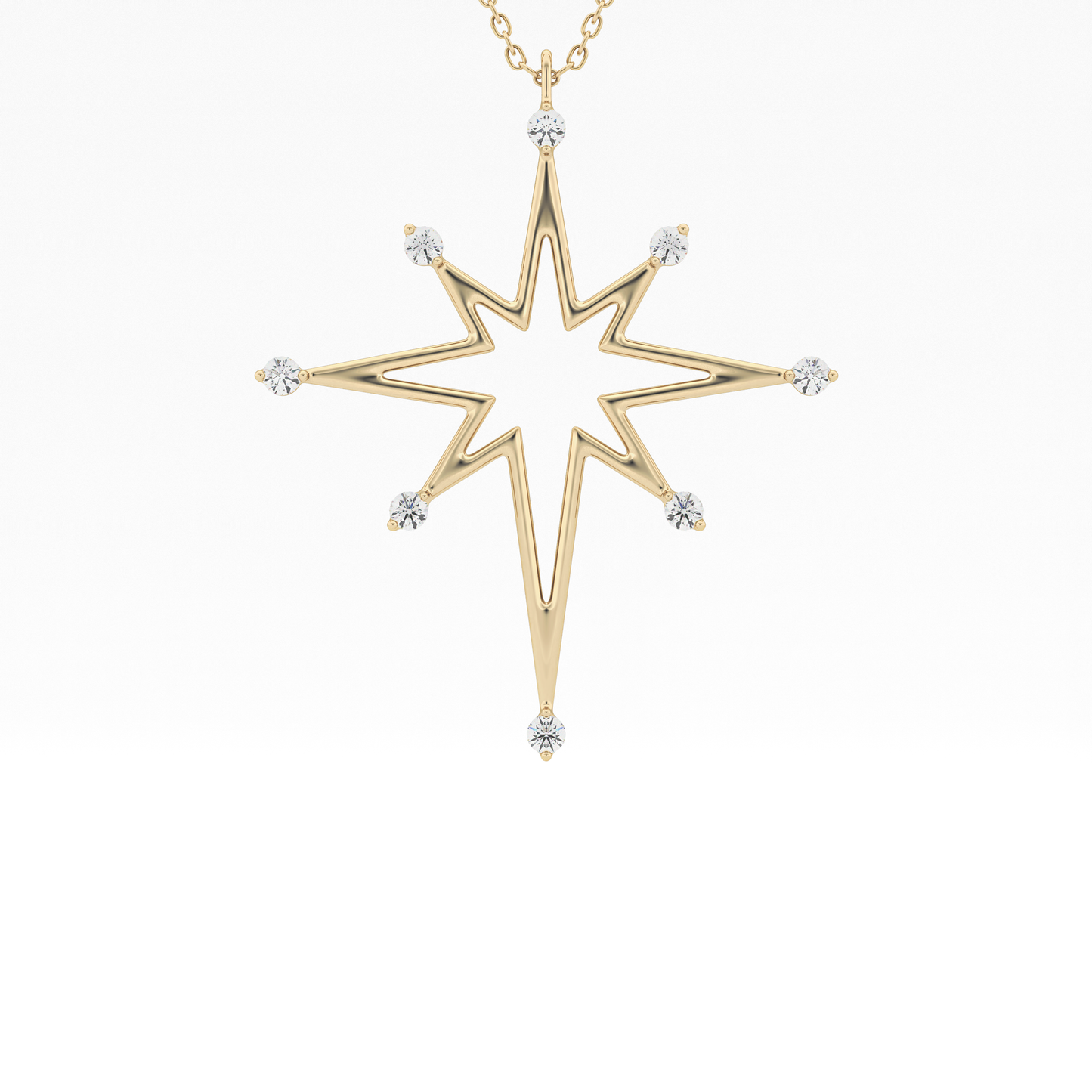 0.17 TCW Round Lab Grown Diamond Star Necklace