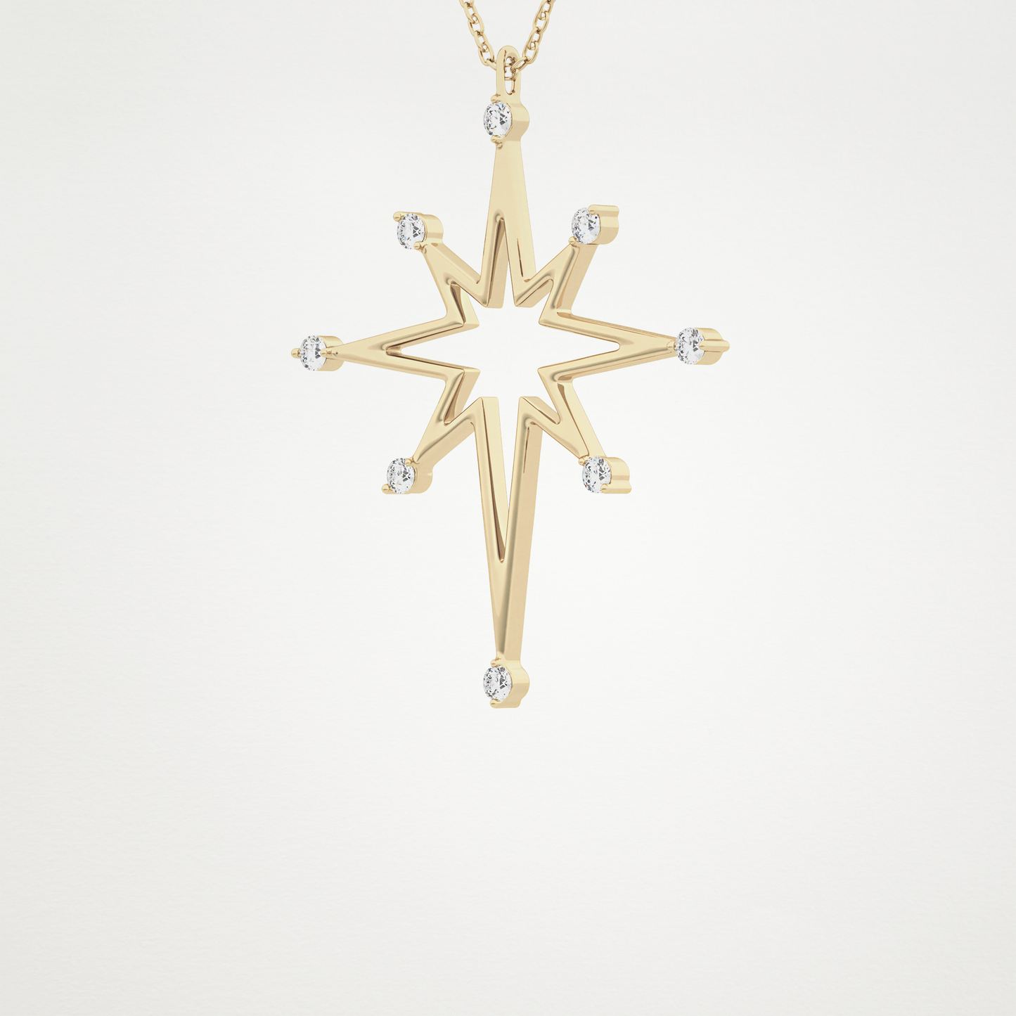 0.17 TCW Round Lab Grown Diamond Star Necklace