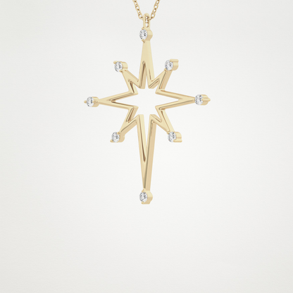 0.17 TCW Round Lab Grown Diamond Star Necklace
