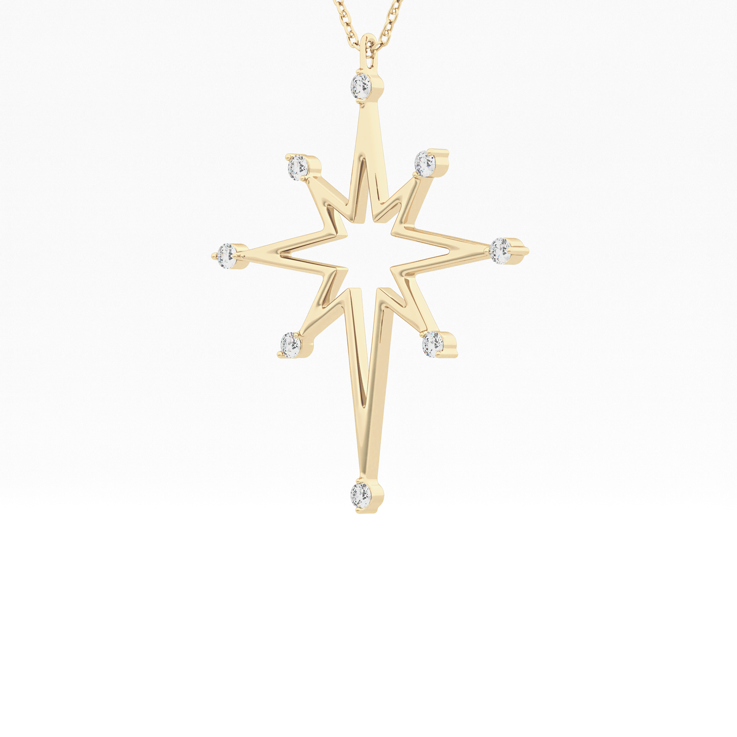 0.17 TCW Round Lab Grown Diamond Star Necklace