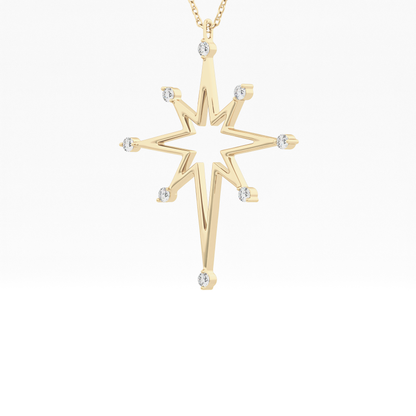 0.17 TCW Round Lab Grown Diamond Star Necklace