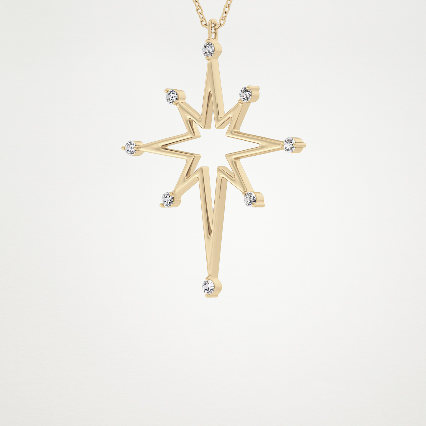 0.17 TCW Round Lab Grown Diamond Star Necklace