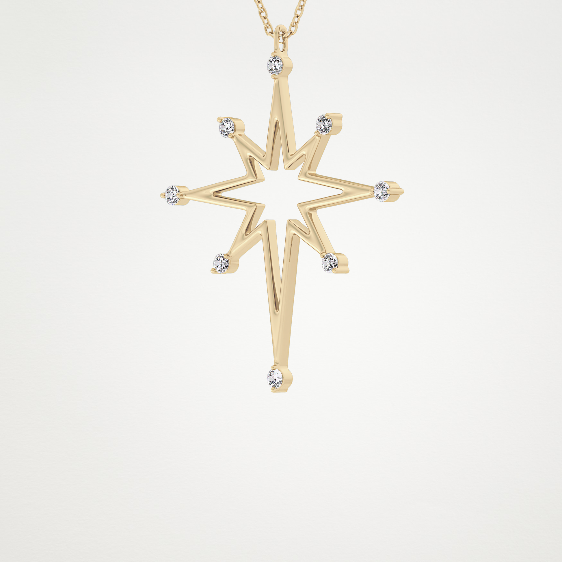 0.17 TCW Round Lab Grown Diamond Star Necklace