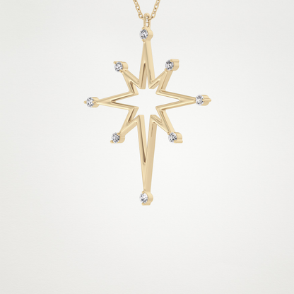 0.17 TCW Round Lab Grown Diamond Star Necklace